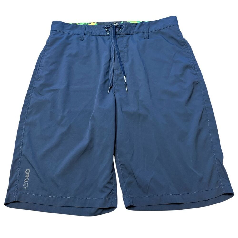 Oakley Board Shorts Mens 36 Navy Blue Surf Swim Trunks Pockets Drawstring